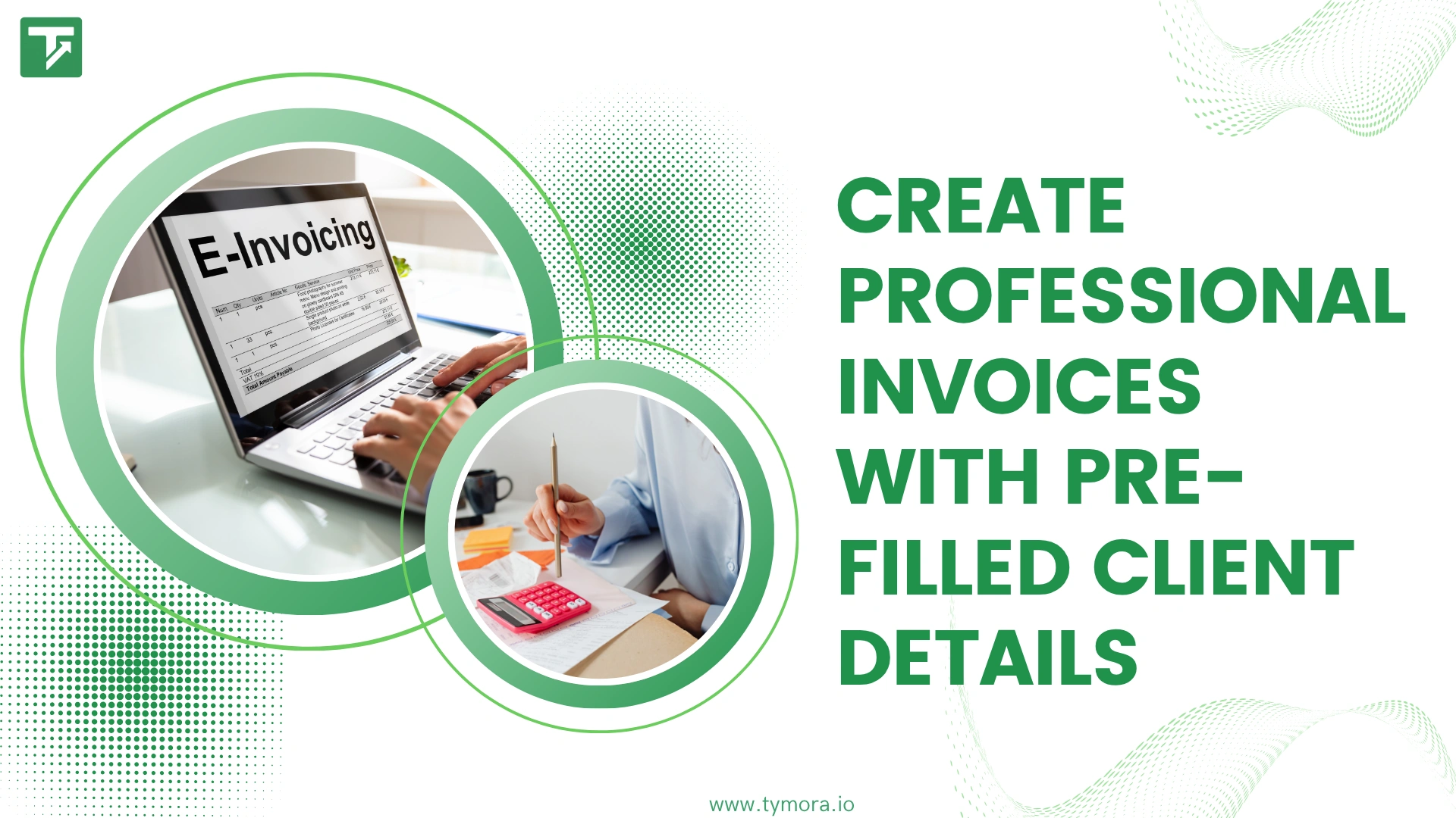create professional invoices with pre-filled client details