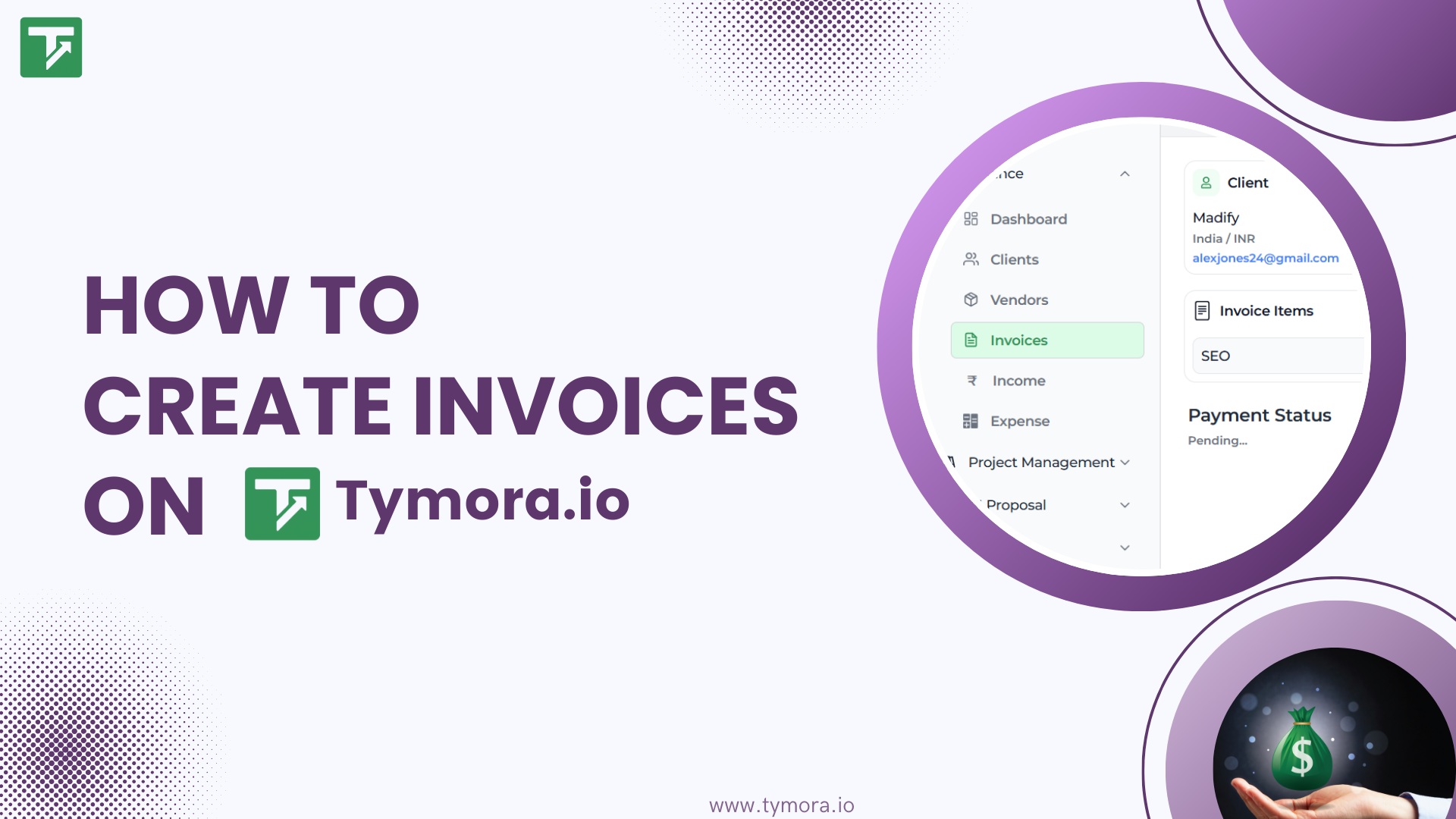 how to create invoices on tymora